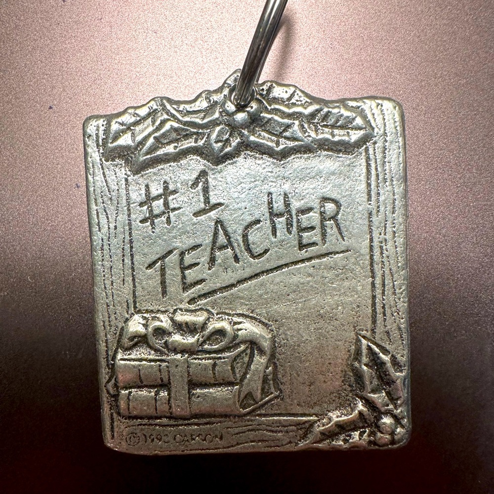 Pewter #1 Teacher Key Ring
